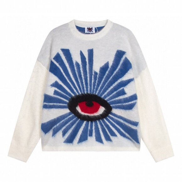 House of Errors Other - House of Errors White Mystical Eye Knit Sweater